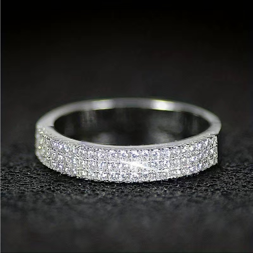 New 925 Silver Bridal Engagement Party Diamond Ring - Picture 2 of 6